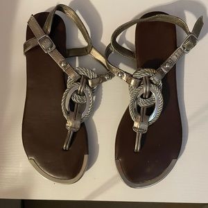 Size 6 silver sandals